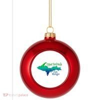 Up Upper Peninsula Michigan Ombre Yoopers 906 Plastic Christmas Ball Ornament thumb 0