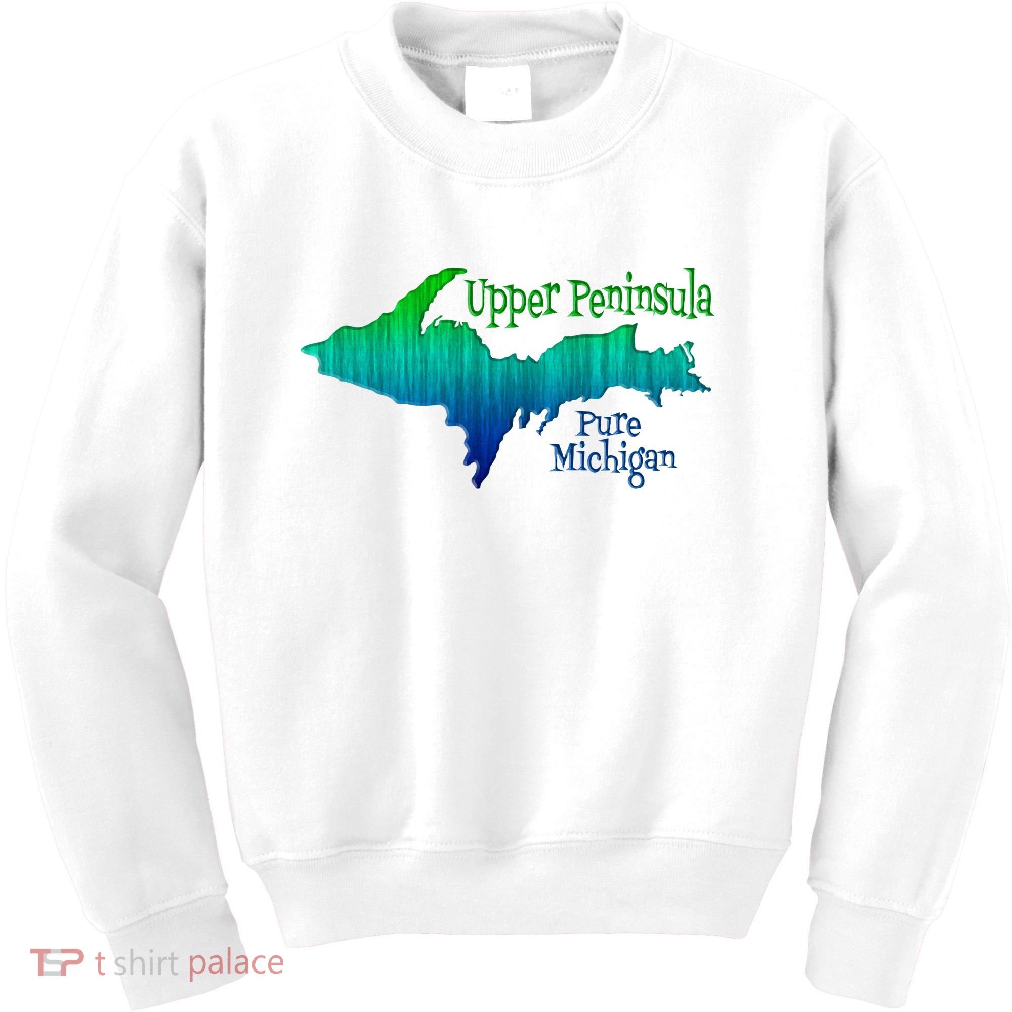 Up Upper Peninsula Michigan Ombre Yoopers 906 Kids Sweatshirt