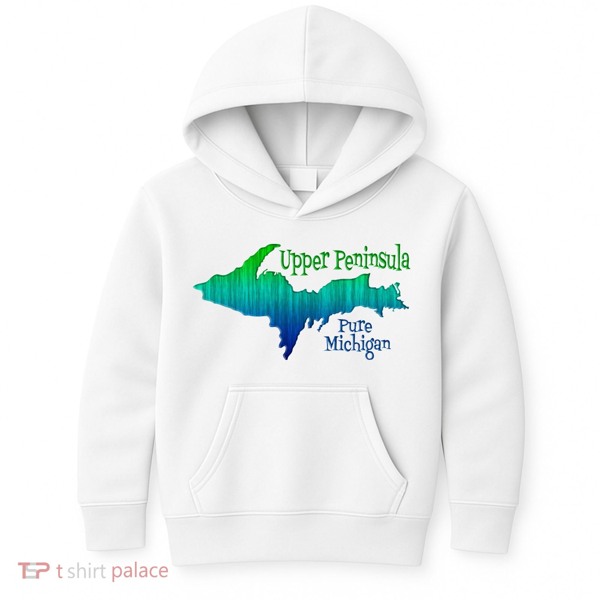 Up Upper Peninsula Michigan Ombre Yoopers 906 Kids Hoodie