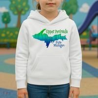 Up Upper Peninsula Michigan Ombre Yoopers 906 Kids Hoodie thumb 3
