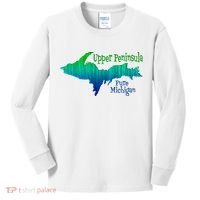 Up Upper Peninsula Michigan Ombre Yoopers 906 Kids Long Sleeve Shirt thumb 0