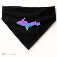 Up Upper Peninsula Michigan Ombre Yoopers 906 USA-Made Doggie Bandana thumb 0