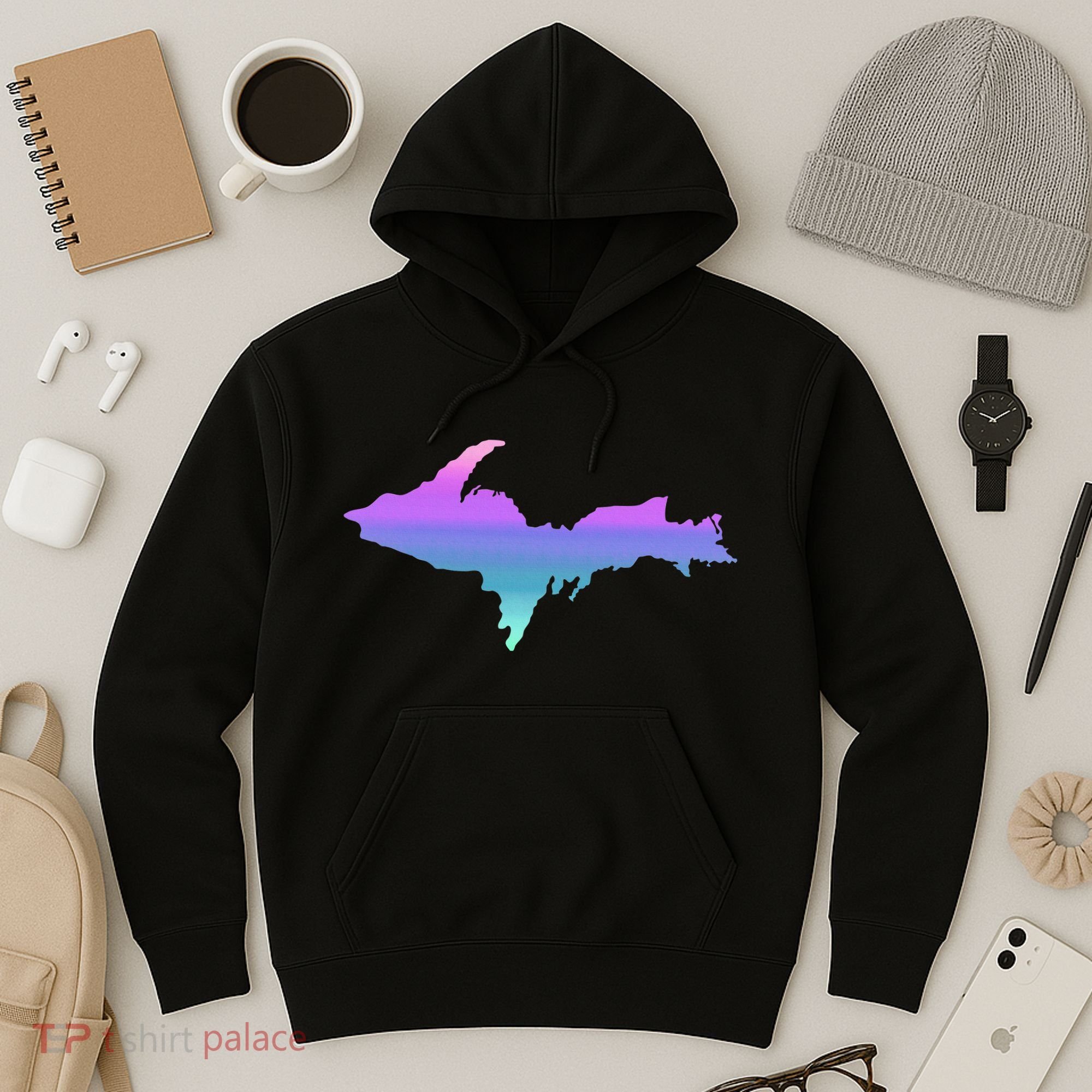 Up Upper Peninsula Michigan Ombre Yoopers 906 Hoodie