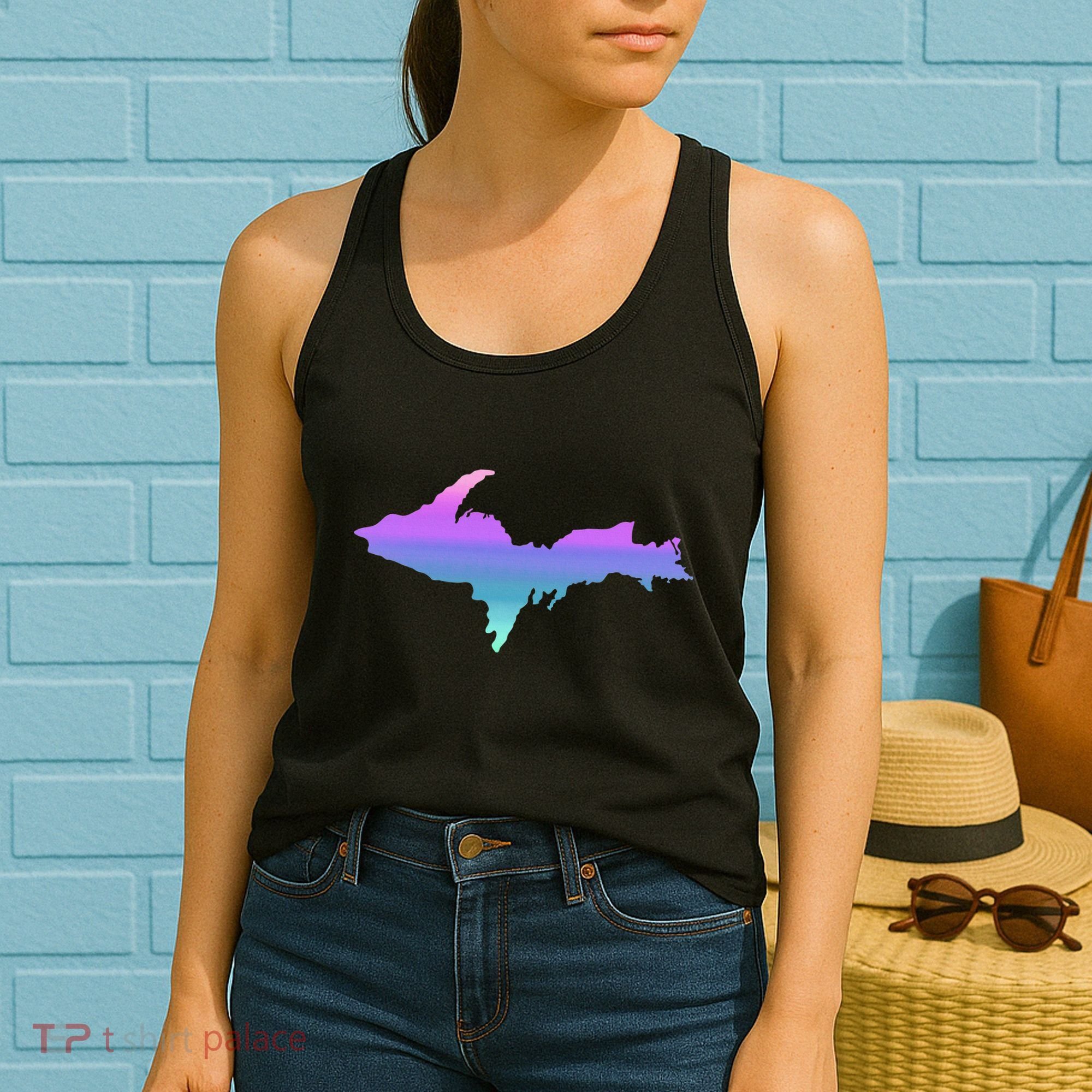 Up Upper Peninsula Michigan Ombre Yoopers 906 Women's Tank Top