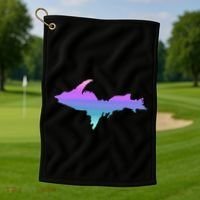 Up Upper Peninsula Michigan Ombre Yoopers 906 Golf Towel thumb 1