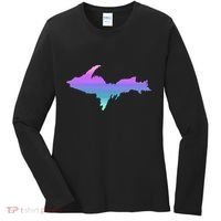 Up Upper Peninsula Michigan Ombre Yoopers 906 Women's Long Sleeve Shirt thumb 0