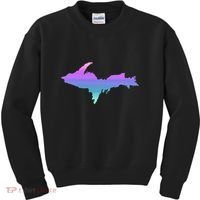 Up Upper Peninsula Michigan Ombre Yoopers 906 Kids Sweatshirt thumb 0