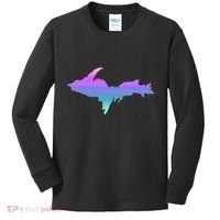 Up Upper Peninsula Michigan Ombre Yoopers 906 Kids Long Sleeve Shirt thumb 0