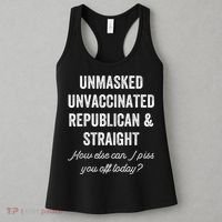 Unmask Unvaccinated Republican & Straight Anti Vax Freedom Women's Tank Top thumb 3