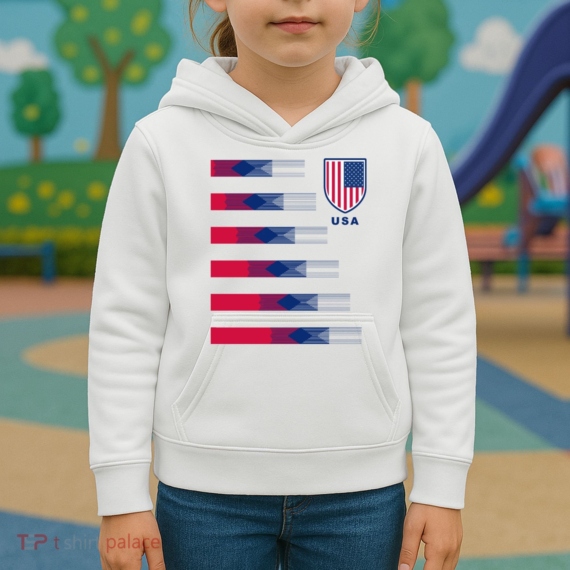USA Soccer American Team Jersey Kids Hoodie