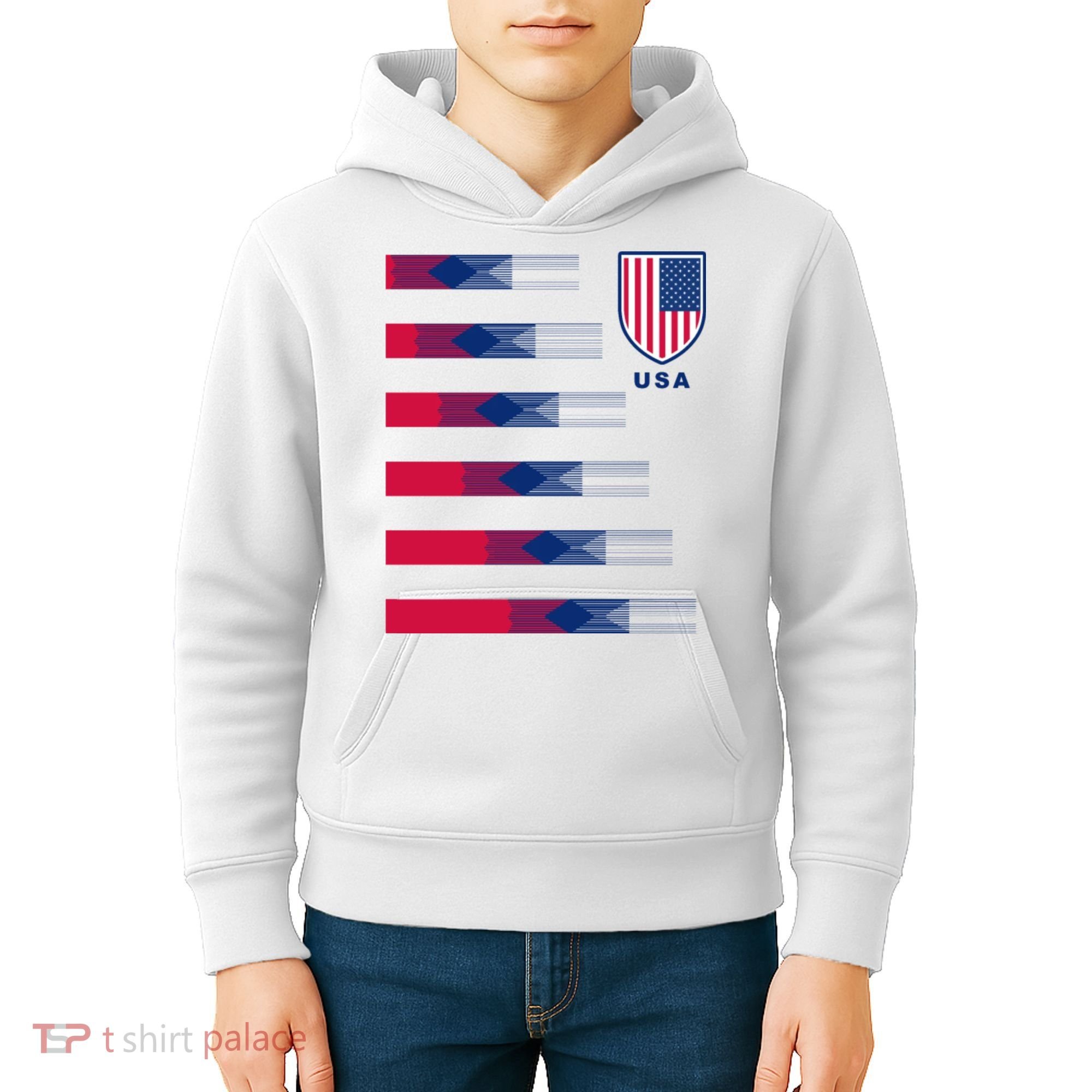 USA Soccer American Team Jersey Kids Hoodie