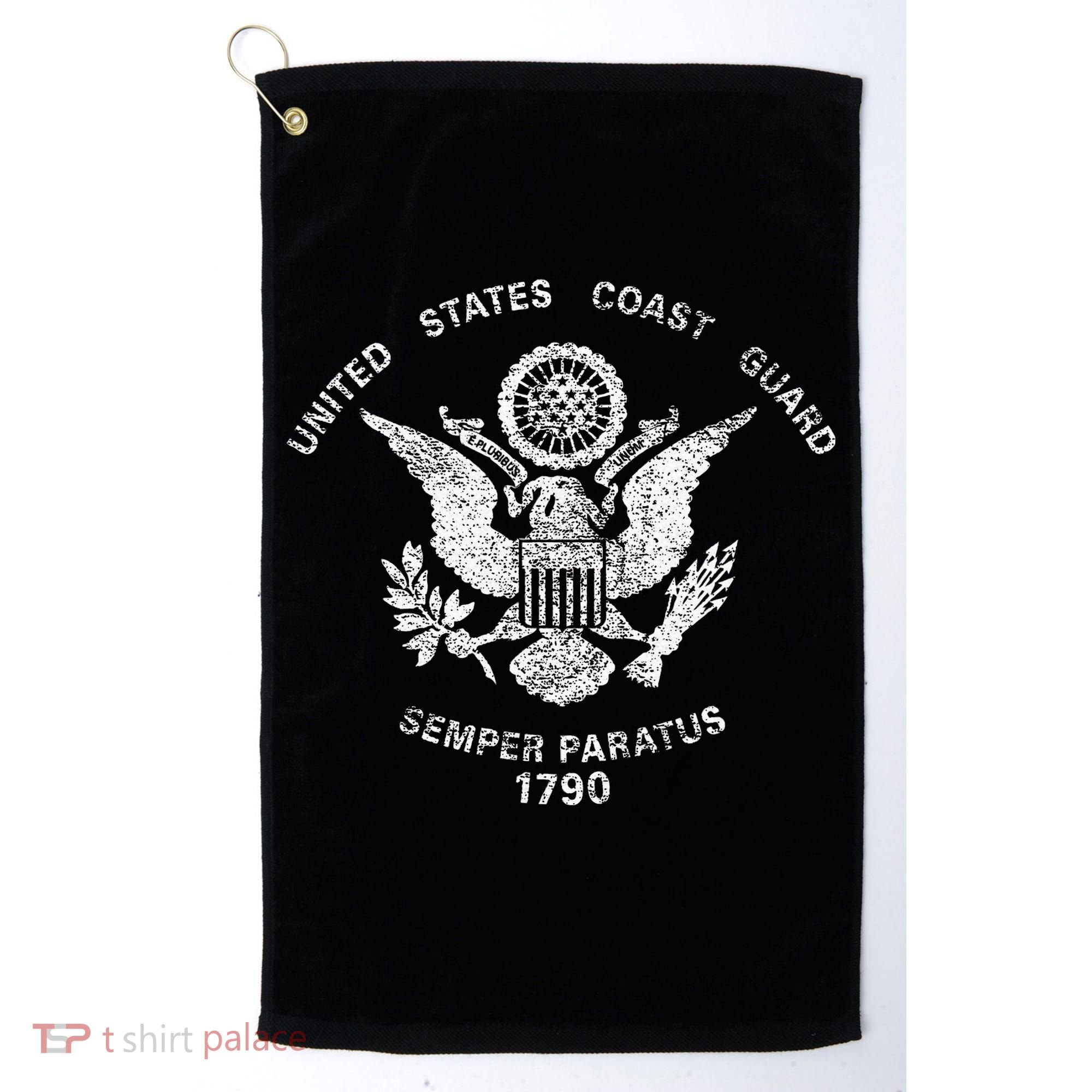 Us United States Coast Guard Uscg Eagle Flag Golf Towel