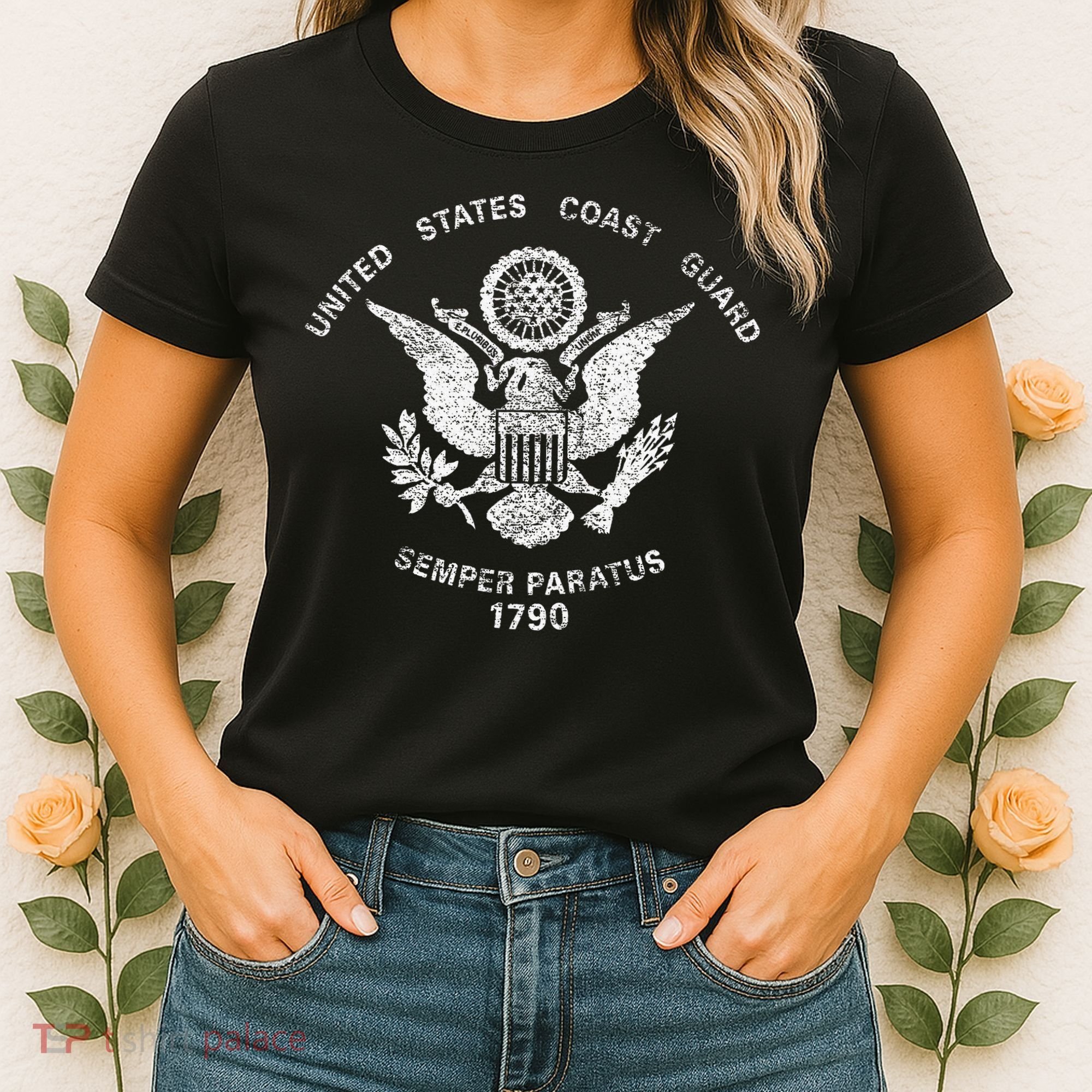 Us United States Coast Guard Uscg Eagle Flag Women's T-Shirt