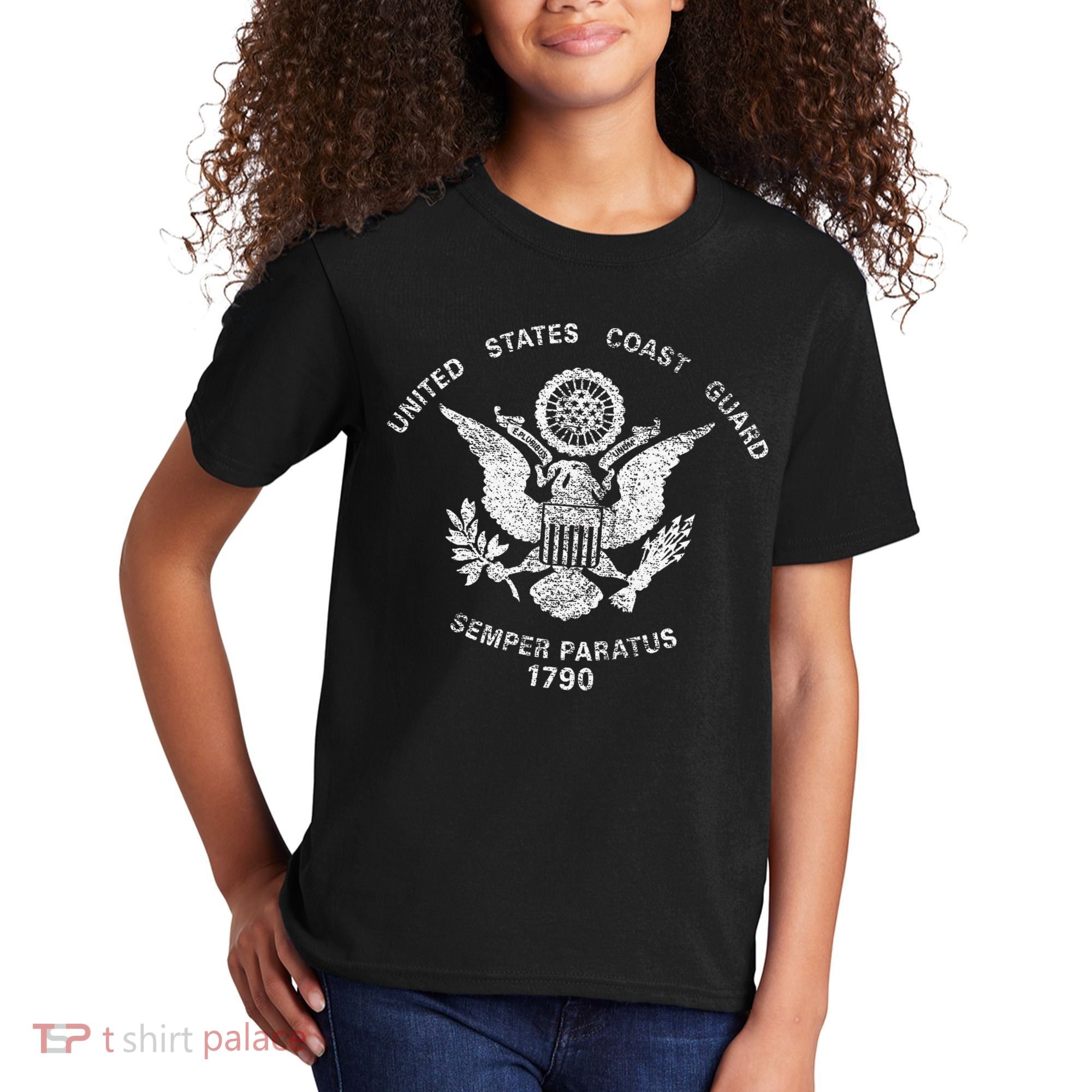 Us United States Coast Guard Uscg Eagle Flag Kids T-Shirt