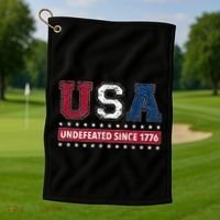 Usa Undefeated Since 1776 Golf Towel thumb 1