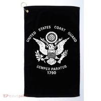 Us United States Coast Guard Uscg Eagle Flag Golf Towel thumb 0