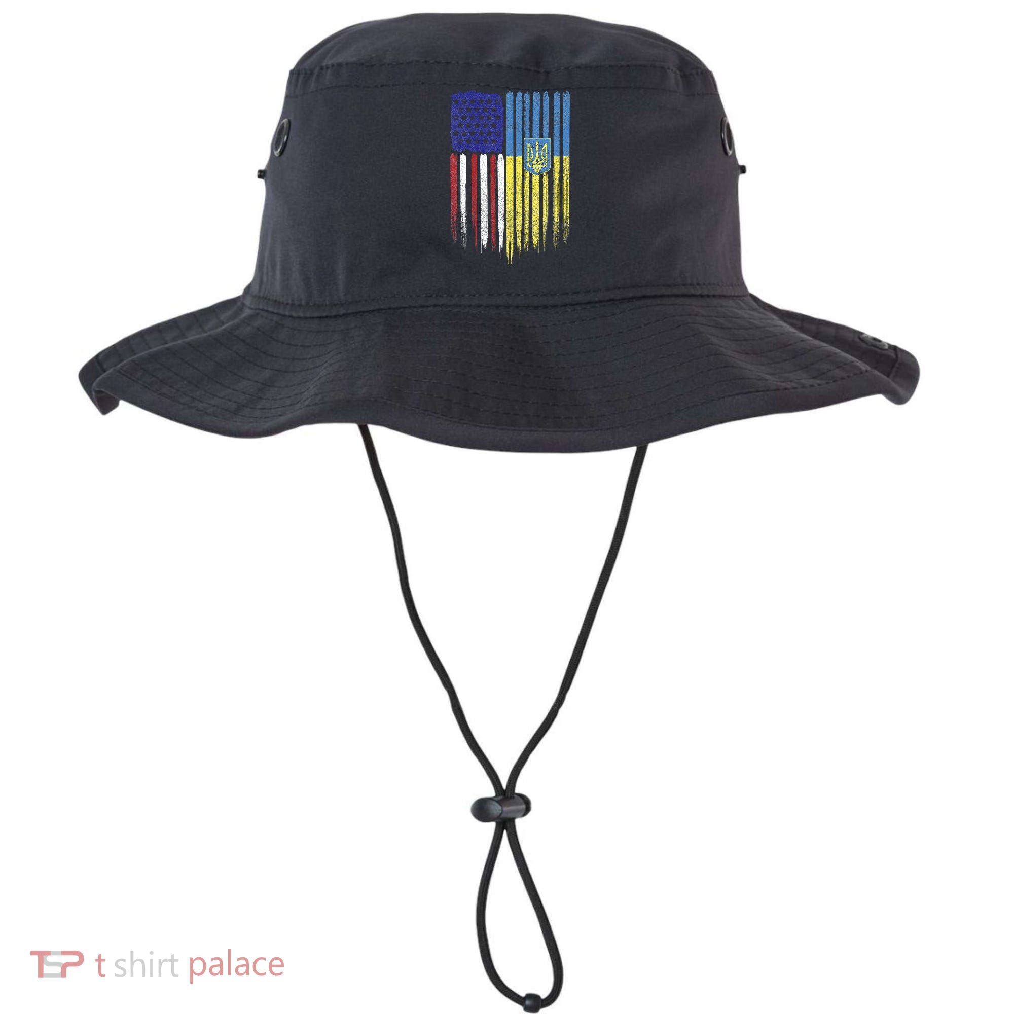USA Ukraine Ukrainian Flag Trident Roots Retro Bucket Hat