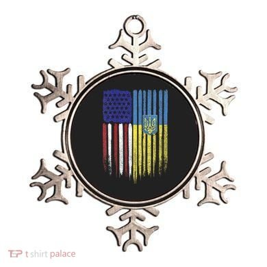 USA Ukraine Ukrainian Flag Trident Roots Retro Ornament