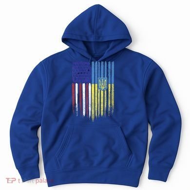 USA Ukraine Ukrainian Flag Trident Roots Retro Hoodie