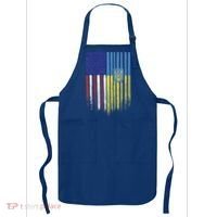 USA Ukraine Ukrainian Flag Trident Roots Retro Apron thumb 0