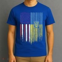 USA Ukraine Ukrainian Flag Trident Roots Retro T-Shirt thumb 3