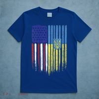 USA Ukraine Ukrainian Flag Trident Roots Retro T-Shirt thumb 5
