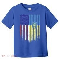 USA Ukraine Ukrainian Flag Trident Roots Retro Toddler T-Shirt thumb 0