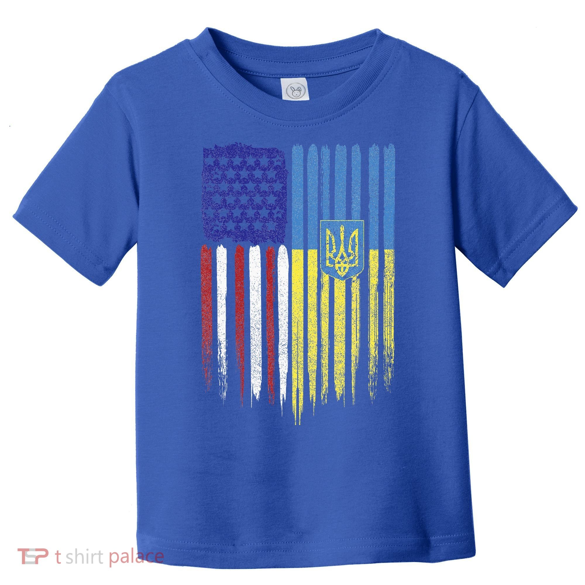 USA Ukraine Ukrainian Flag Trident Roots Retro Toddler T-Shirt