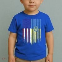 USA Ukraine Ukrainian Flag Trident Roots Retro Toddler T-Shirt thumb 2