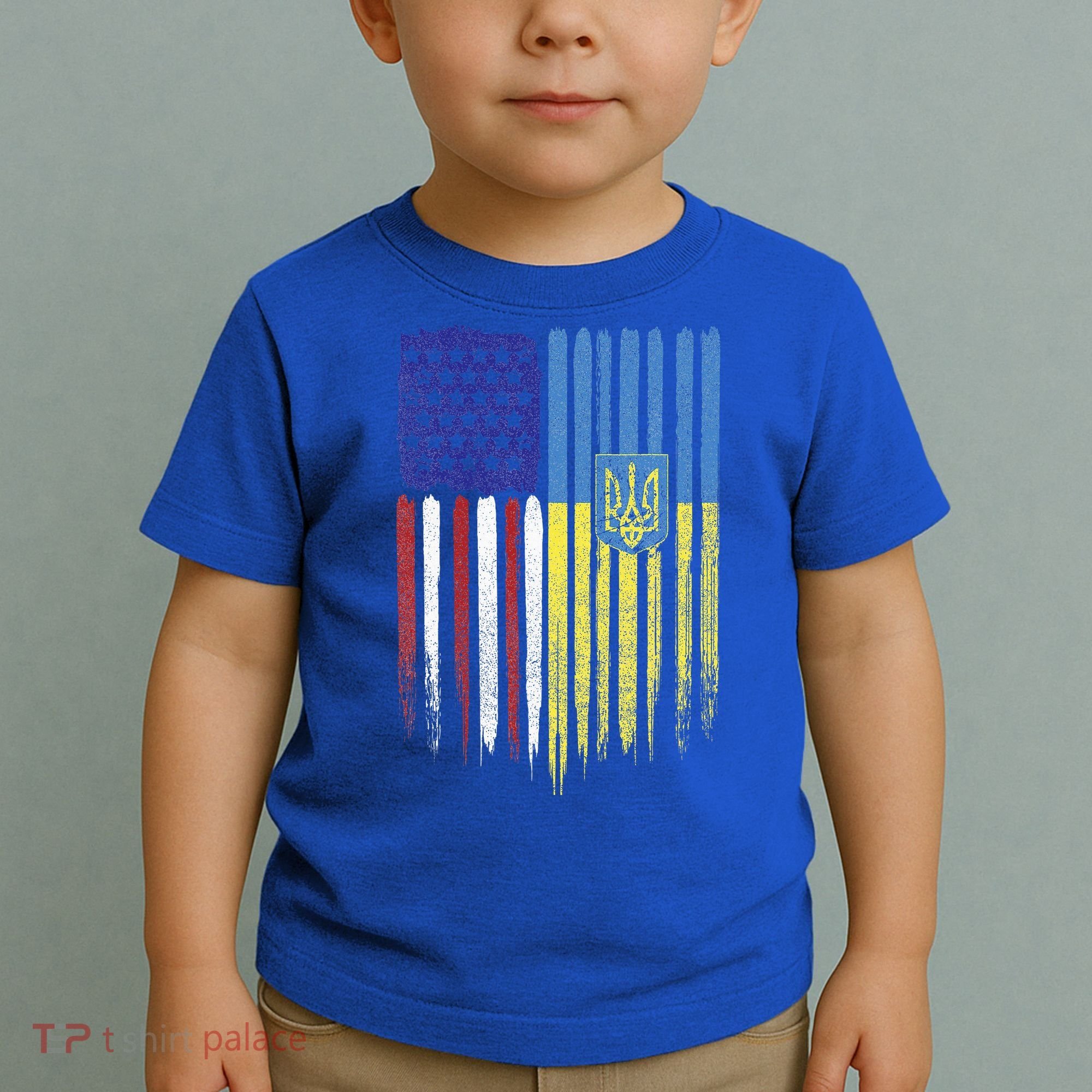 USA Ukraine Ukrainian Flag Trident Roots Retro Toddler T-Shirt