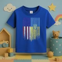 USA Ukraine Ukrainian Flag Trident Roots Retro Toddler T-Shirt thumb 3