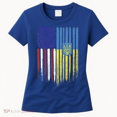 USA Ukraine Ukrainian Flag Trident Roots Retro Women's T-Shirt