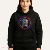 Unmasked Unmuzzled Unvaccinated Unafraid Messy Bun Hoodie thumb 5