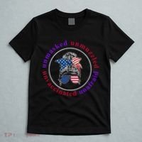 Unmasked Unmuzzled Unvaccinated Unafraid Messy Bun T-Shirt thumb 5