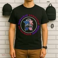 Unmasked Unmuzzled Unvaccinated Unafraid Messy Bun T-Shirt thumb 6