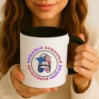 Unmasked Unmuzzled Unvaccinated Unafraid Messy Bun Coffee Mug thumb 3