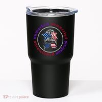 Unmasked Unmuzzled Unvaccinated Unafraid Messy Bun Tumbler thumb 0