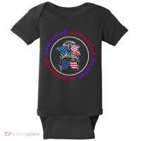 Unmasked Unmuzzled Unvaccinated Unafraid Messy Bun Baby Bodysuit thumb 0