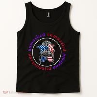 Unmasked Unmuzzled Unvaccinated Unafraid Messy Bun Tank Top thumb 2