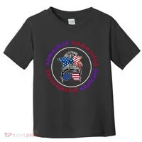 Unmasked Unmuzzled Unvaccinated Unafraid Messy Bun Toddler T-Shirt thumb 0