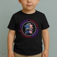 Unmasked Unmuzzled Unvaccinated Unafraid Messy Bun Toddler T-Shirt thumb 2