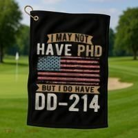 US Veteran DD 214 Funny Army Vietnam Veteran Golf Towel thumb 1