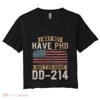 US Veteran DD 214 Funny Army Vietnam Veteran Women's Crop Top Tee thumb 0