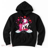 Unicorn Valentines Day Love Heart Rainbow Hoodie thumb 0