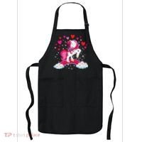 Unicorn Valentines Day Love Heart Rainbow Apron thumb 0