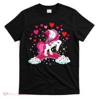 Unicorn Valentines Day Love Heart Rainbow T-Shirt thumb 0