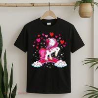 Unicorn Valentines Day Love Heart Rainbow T-Shirt thumb 2
