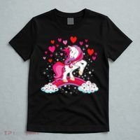 Unicorn Valentines Day Love Heart Rainbow T-Shirt thumb 5