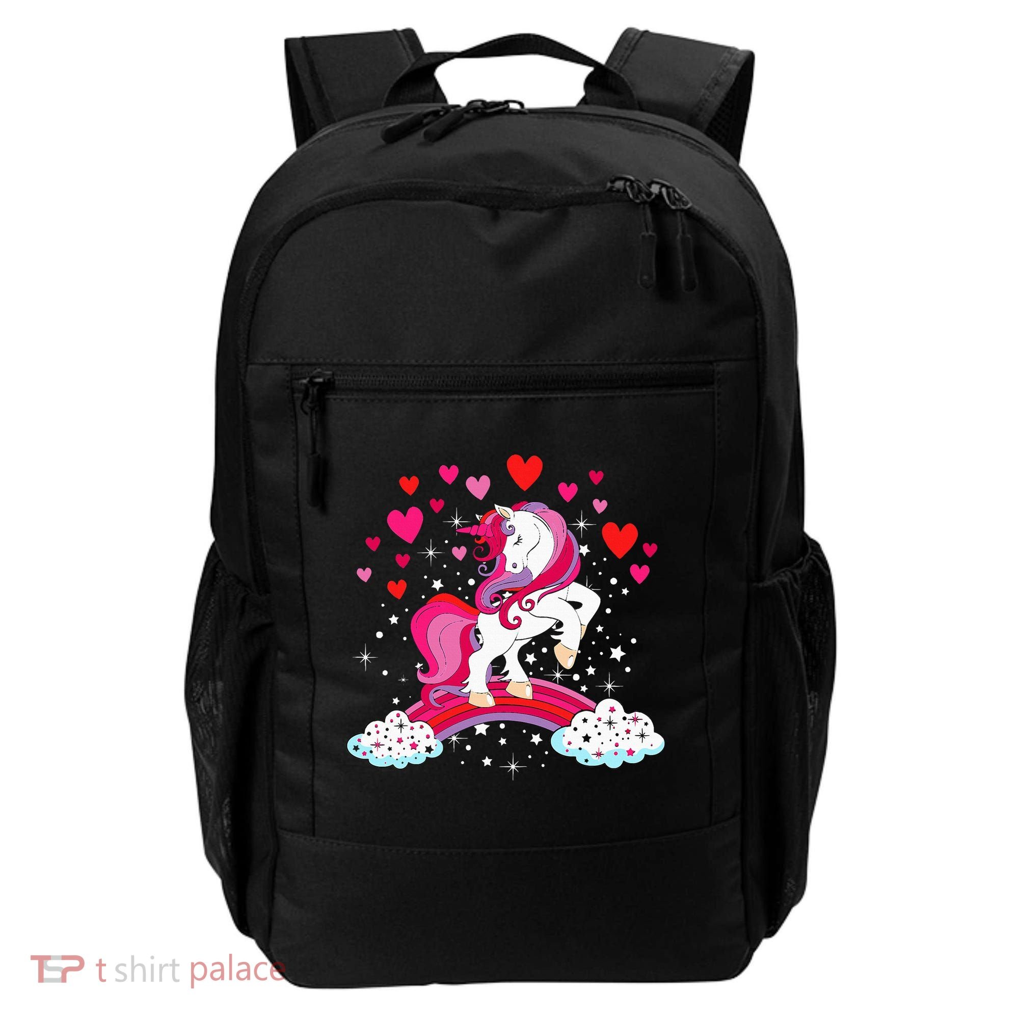 Unicorn Valentines Day Love Heart Rainbow Backpack