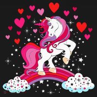 Unicorn Valentines Day Love Heart Rainbow Women's Hoodie thumb 2